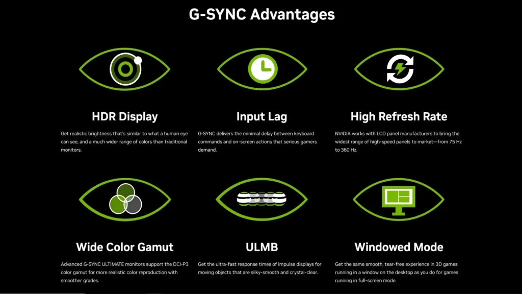 Image showing Nvidia G-Sync advantages.