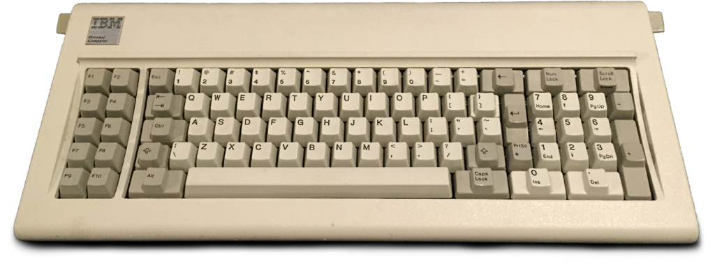 IBM Model F keyboard used on the original IBM PC, which utilized buckling spring key switches.